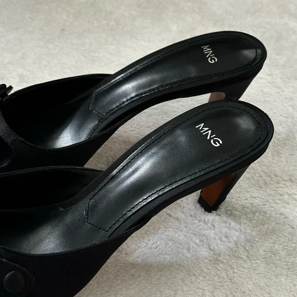 NWOT | Mango | Satin Kitten-Heel Shoes | Size 37 - Picture 4 of 8